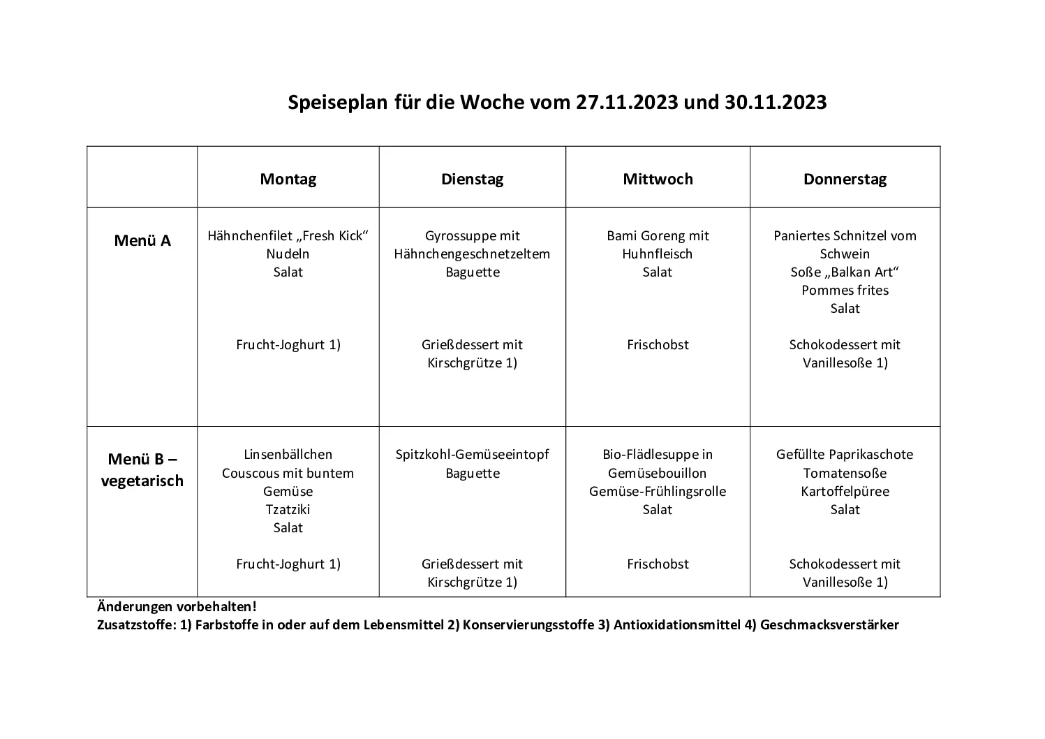 Speiseplan kw48.23