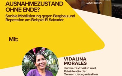 Vortrag mit Umwelt- und Menschenrechtsaktivistin Vidalina Morales aus El Salvador