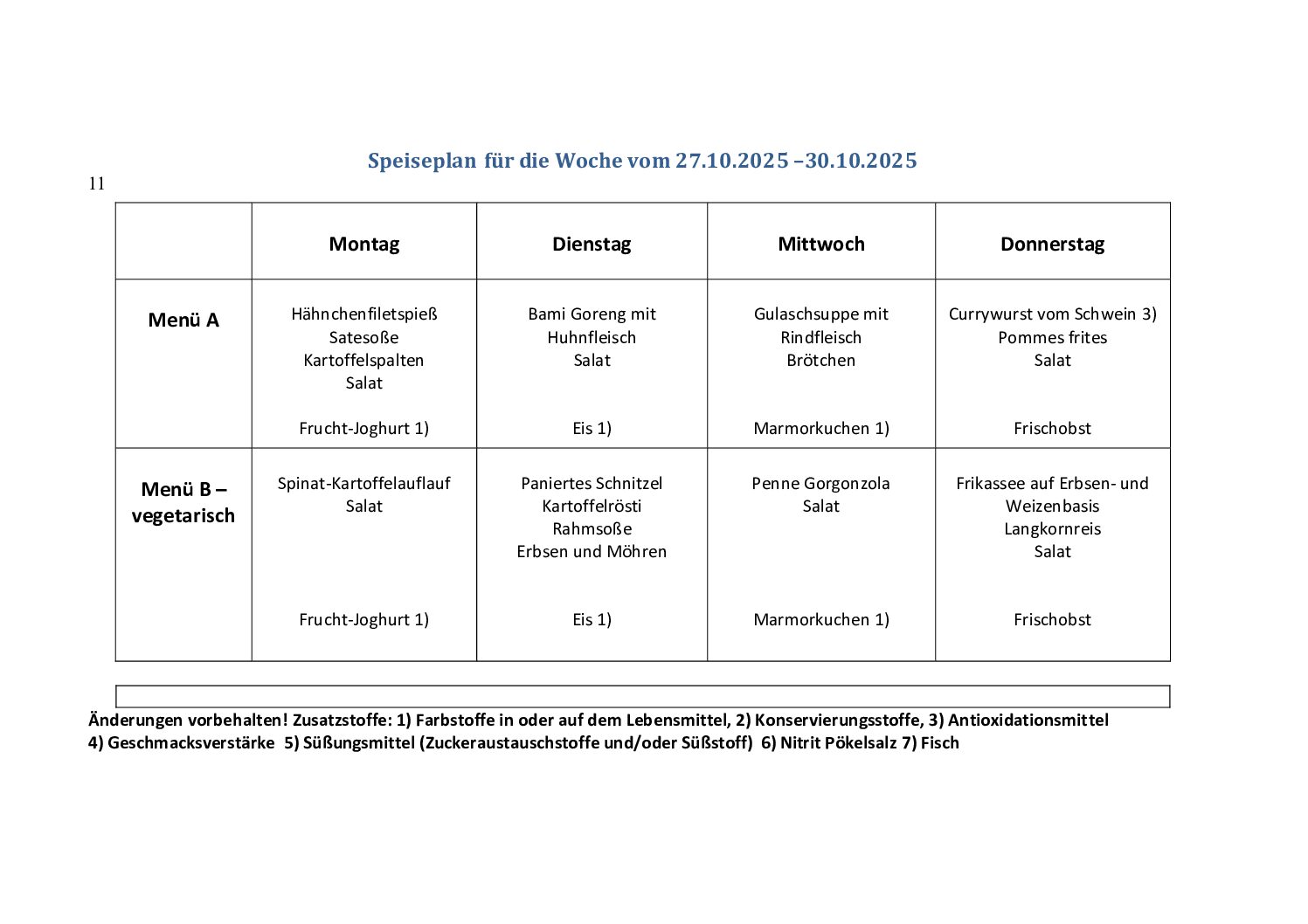 Speiseplan kw44.25